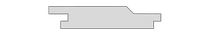 Light gray irregular horizontal shape with a left-side notch and a stepped top edge, outlined in dark gray on a black background.