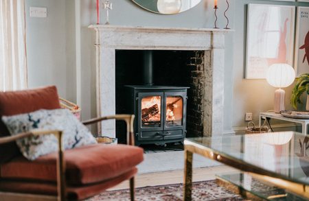 Log burner living room