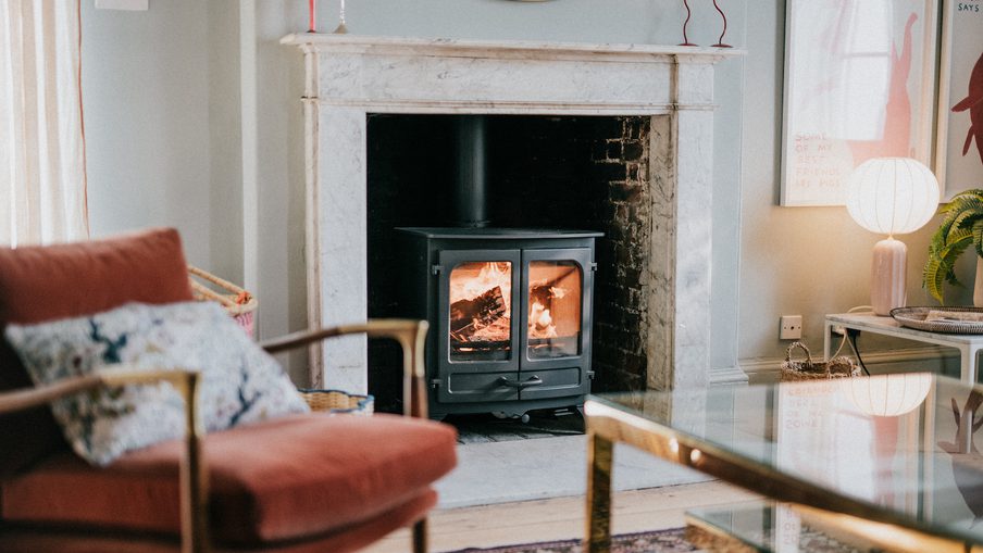 Log burner living room