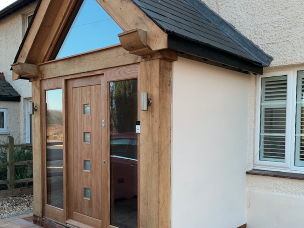 Lean-To & Enclosed Oak-Framed Timber Porch Kits