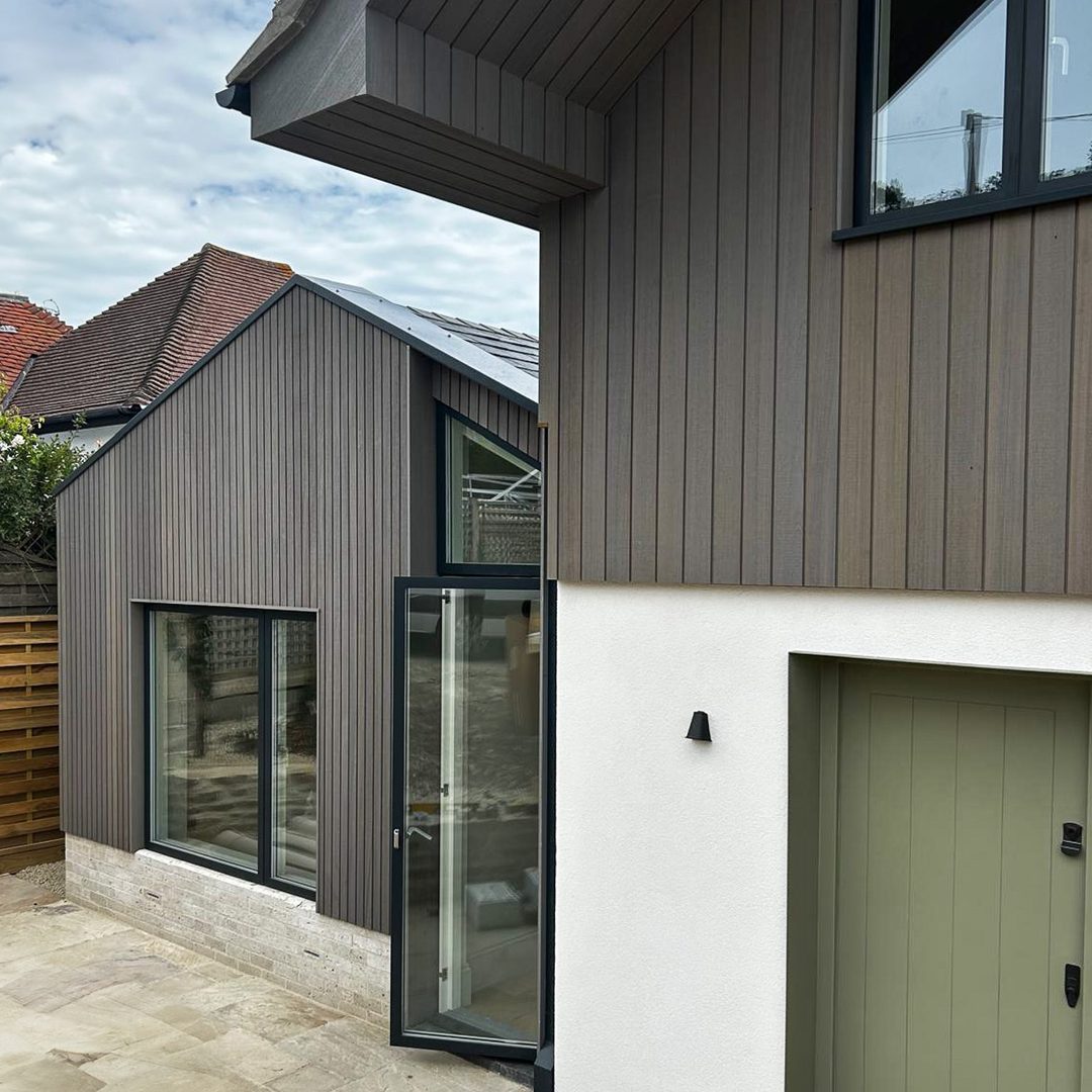 Coated 'Stone Grey' Timber Cladding Project For House Build