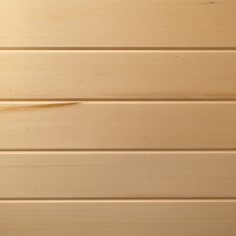 Close-up of warm beige wood paneling with horizontal planks and subtle grain patterns.