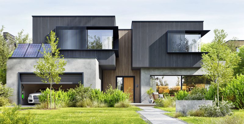 Vertical Black Cladding House