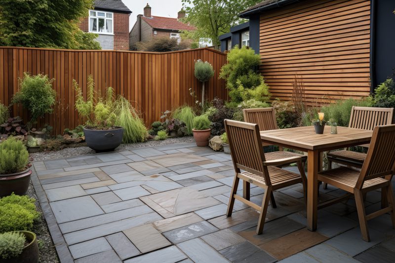 Small garden slatted fence