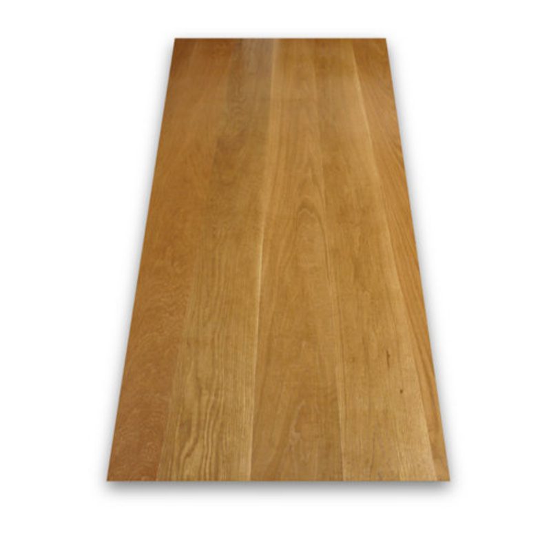 Rectangular light-brown wooden plank with visible grain patterns on a white background and a soft shadow.