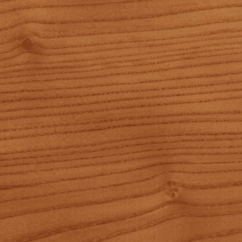 Close-up of a warm brown wooden surface with prominent grain lines and small knots.