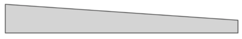 A long light-gray trapezoid with a slightly sloped top edge and a dark outline on a white background.