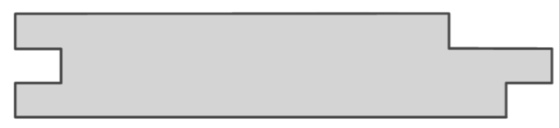 A long light-gray irregular bar with step-like notches along its edges on a white background.