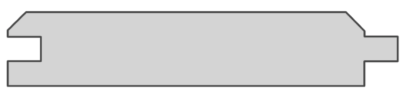 Long light-gray rectangular strip with a dark outline, featuring a stepped notch on the left end and a small protruding tab on the right end.