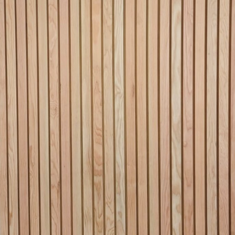 Evenly spaced vertical wooden slats forming a light brown panel with visible grain patterns.