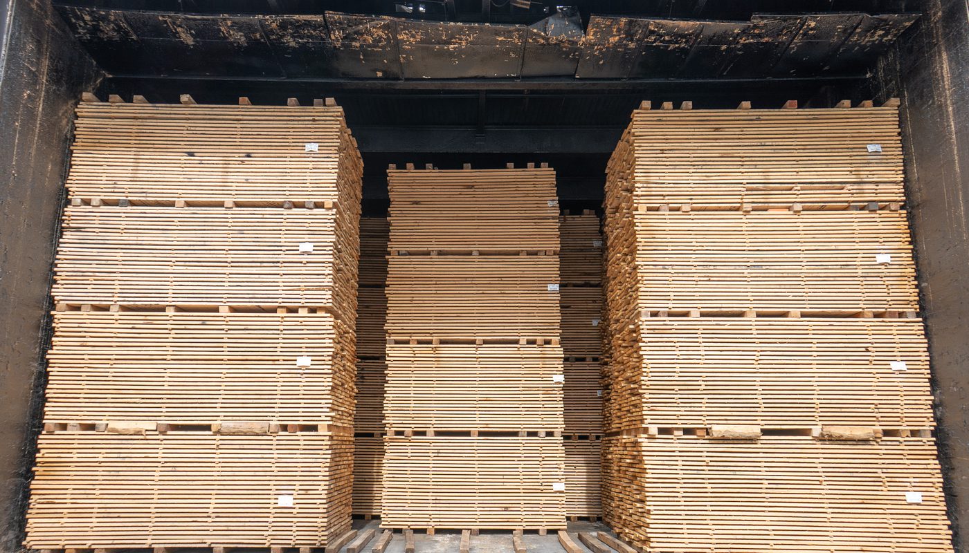 Kiln stacked ready to be processed