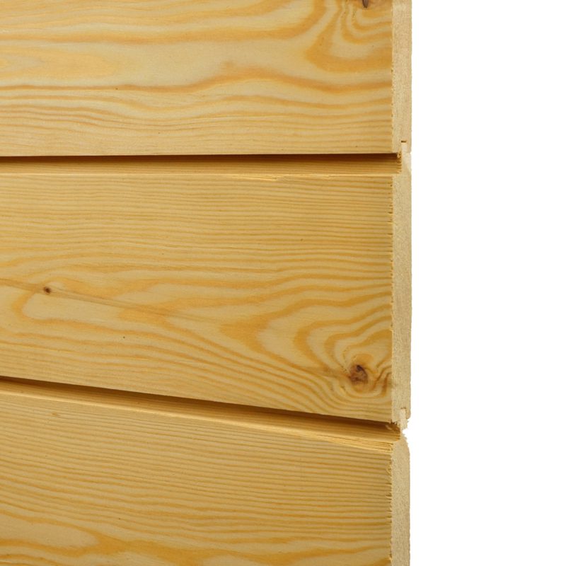 Close-up of light pine wooden boards stacked horizontally, showing natural grain patterns and knots against a white background.