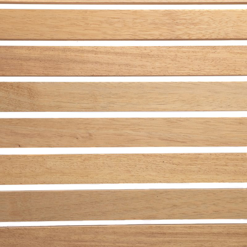 Horizontal light-brown wooden slats with narrow white gaps, forming a striped surface.