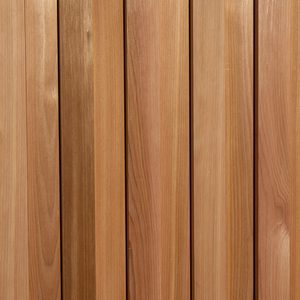 Vertical wooden planks in warm brown tones with visible wood grain.