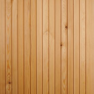 Vertical wooden planks in warm natural tones form a paneled wall, showing distinct grain patterns and a few knots.