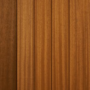 Vertical warm brown wood planks with visible grain and narrow gaps, forming a paneled wooden surface.