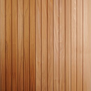 Vertical wooden planks in warm brown tones with visible grain, forming a wooden panel or wall.